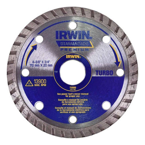 Disco Diamantado Turbo Premium 110x20mm Irwin