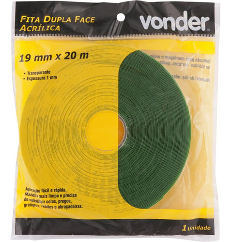 Fita Dupla Face Acrílica 19 Mm X 20 M - Vonder