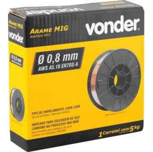 Arame Mig 08mm Com Gás - Carretel Com 5kg  Vonder