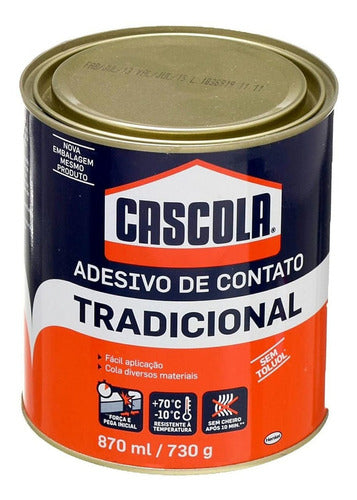 Adesivo De Contato Tradicional S/ Toluol 730g Cascola Cor Amarelado