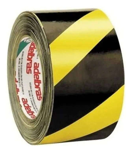 Fita Zebrada Sem Adesivo Adelbras Preto/amarelo 100m