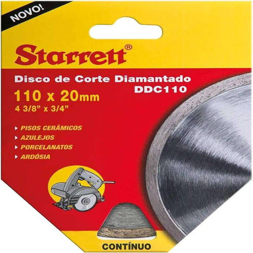 Disco De Corte Diamantado Contínuo 110x20mm Ddc110 Starrett