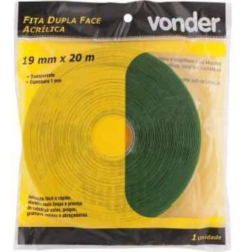 Fita Dupla Face Acrílica 19 Mm X 20 M - Vonder