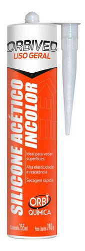 Silicone Acetico Incolor 240 Gramas Orbi