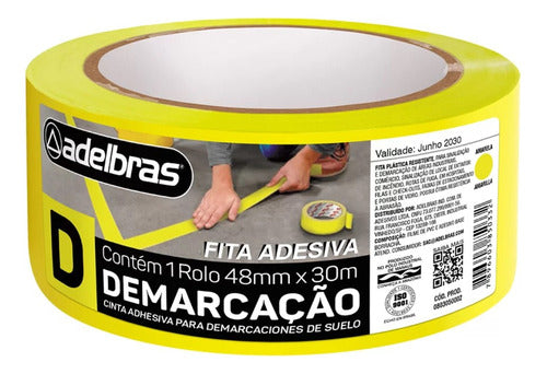 Fita Demarcação De Solo Amarela 48mm X 14m - Adelbras