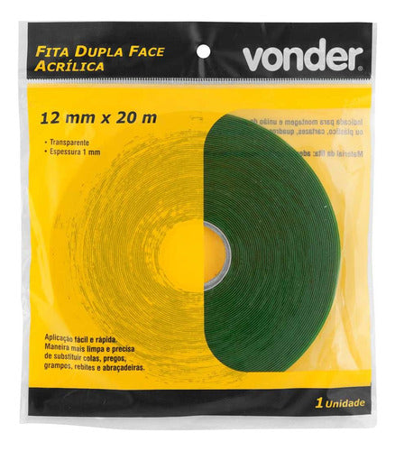 Vonder 12mm X 20m Fita Dupla Face Transparente