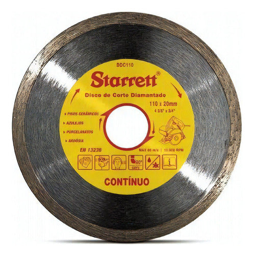 Disco De Corte Diamantado Contínuo 110x20mm Ddc110 Starrett