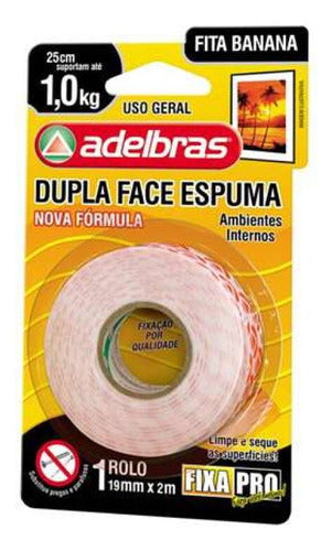 Fita Dupla Face Espuma 19mm X 2m Adelbras