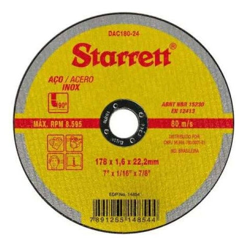 Disco De Corte Starrett  7  X 16 Mm