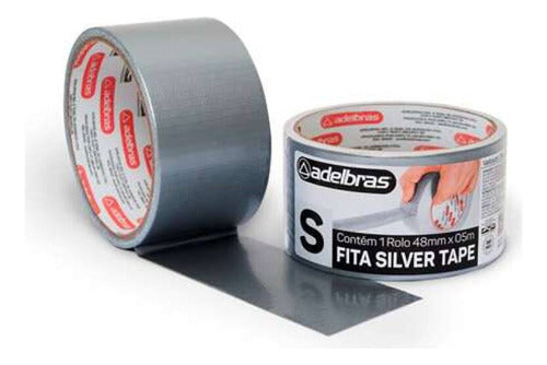 Fita Silver Tape 48mm X 10m Cinza Uso Geral Fixação Forte