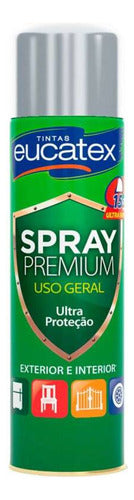 Spray Metalizada Premium Eucatex 400ml Prata