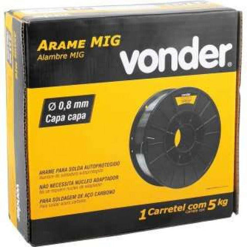 Arame Mig 0,8mm Sem Gás - Carretel Com 5kg  Vonder