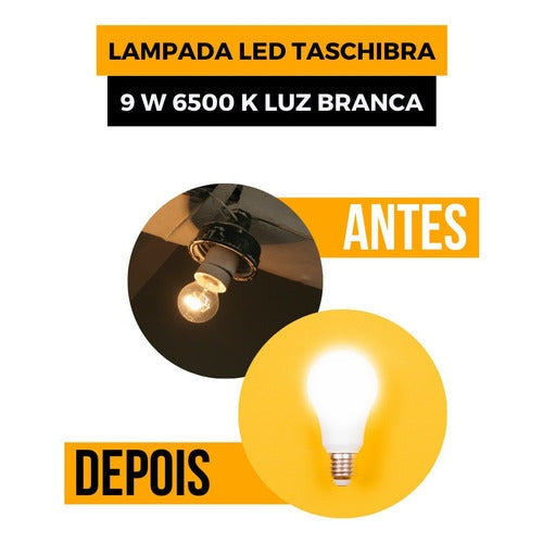 Lâmpada Led Bulbo Tkl 60 90w 6500k Taschibra Caixa C/10pçs