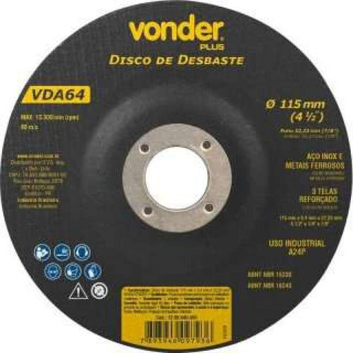 Disco De Desbaste Vonder Vda64 4.1/2  X 6,4mm