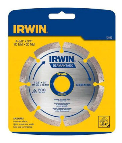 Disco Diamantado Segmentado 110x20mm Irwin