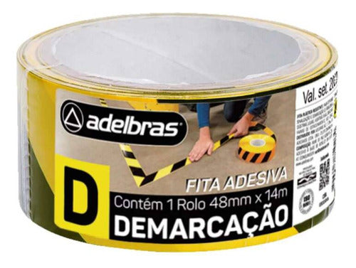 Fita Demarcação De Solo Amarela 48mm X 14m - Adelbras