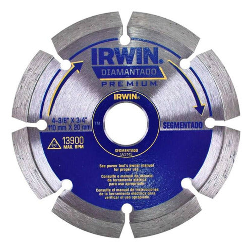 Disco Diamantado Segmentado Premium 110x20mm Irwin