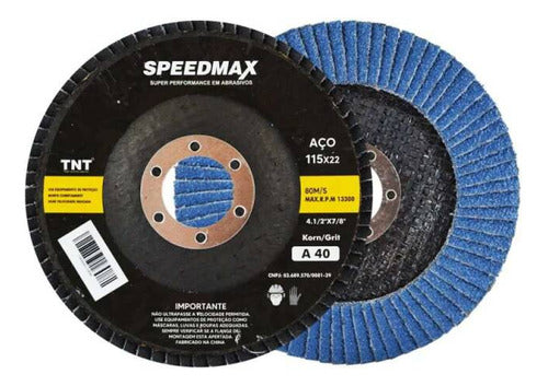 Flap Disco Conico Fibra 412  Grao 40 Speedmax