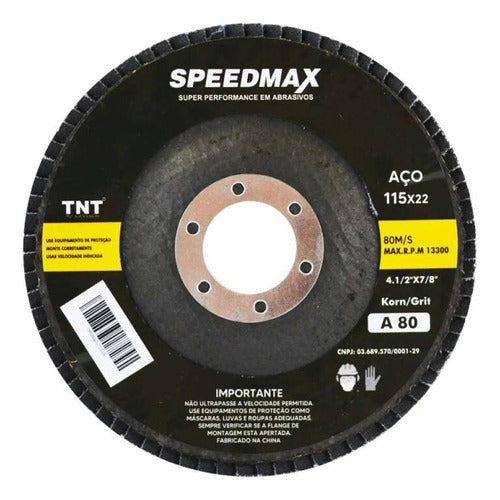 Flap Disco Conico Fibra 412  Grao 80 Speedmax