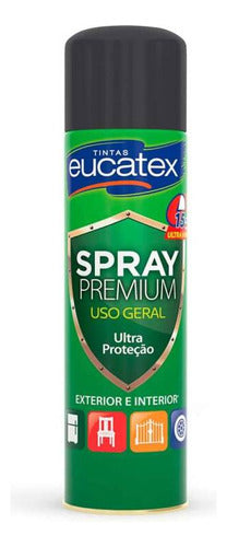 Spray Multiuso Premium Brilhante Eucatex 400ml Preto