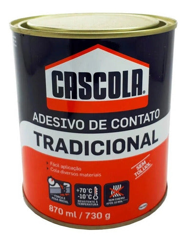 Adesivo De Contato Tradicional S/ Toluol 730g Cascola Cor Amarelado