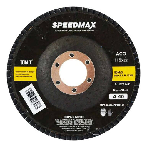 Flap Disco Conico Fibra 412  Grao 40 Speedmax