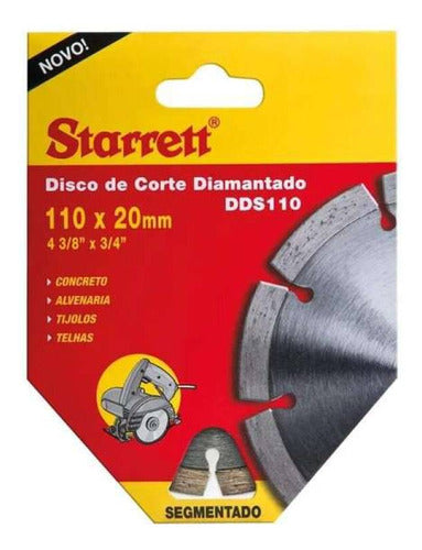 Disco De Corte Diamantado Segmentado 110x20mm Dds110 Starret