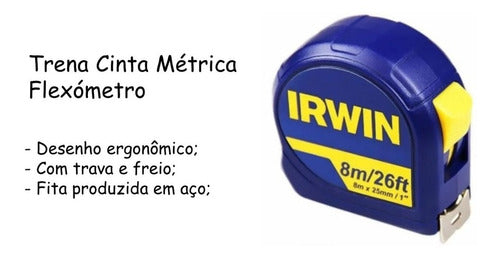 Trena Irwin® 8m Standard Com Fita De Aço Botão De Trava